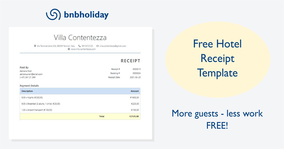 free hotel receipt template print save or pdf