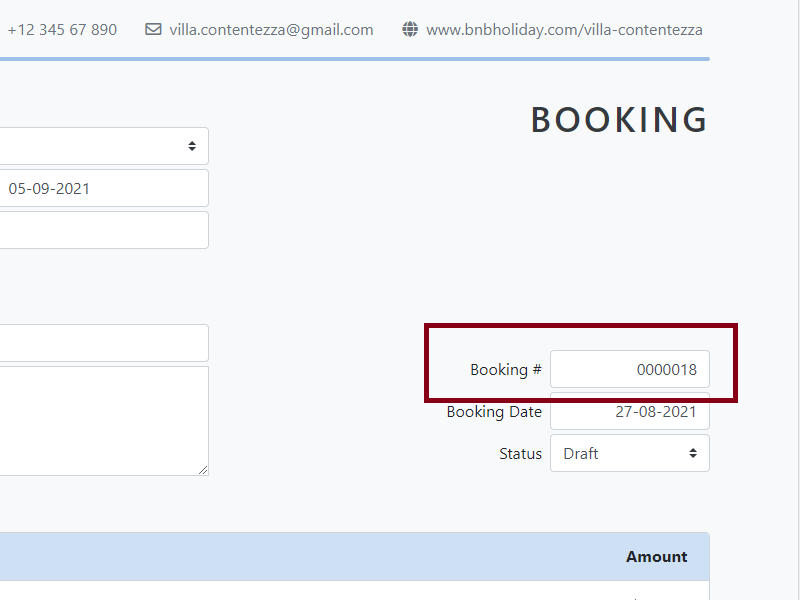 Step 6: Booking number