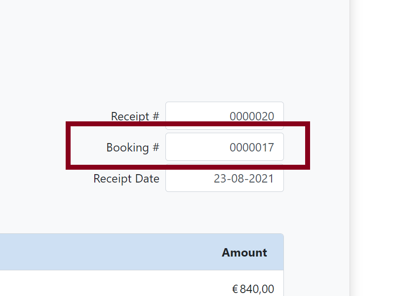 Step 7: Booking number