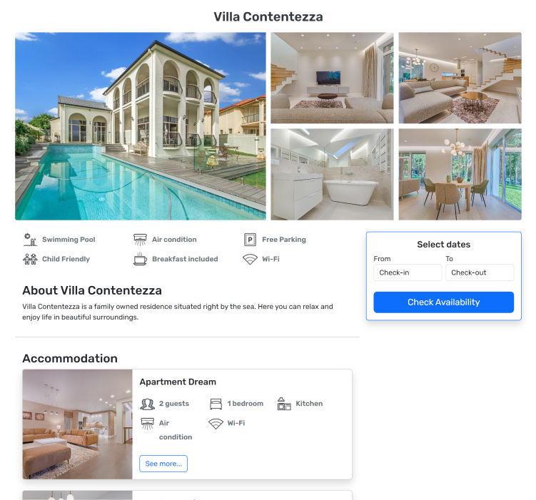 Free Vacation Rental Website Template